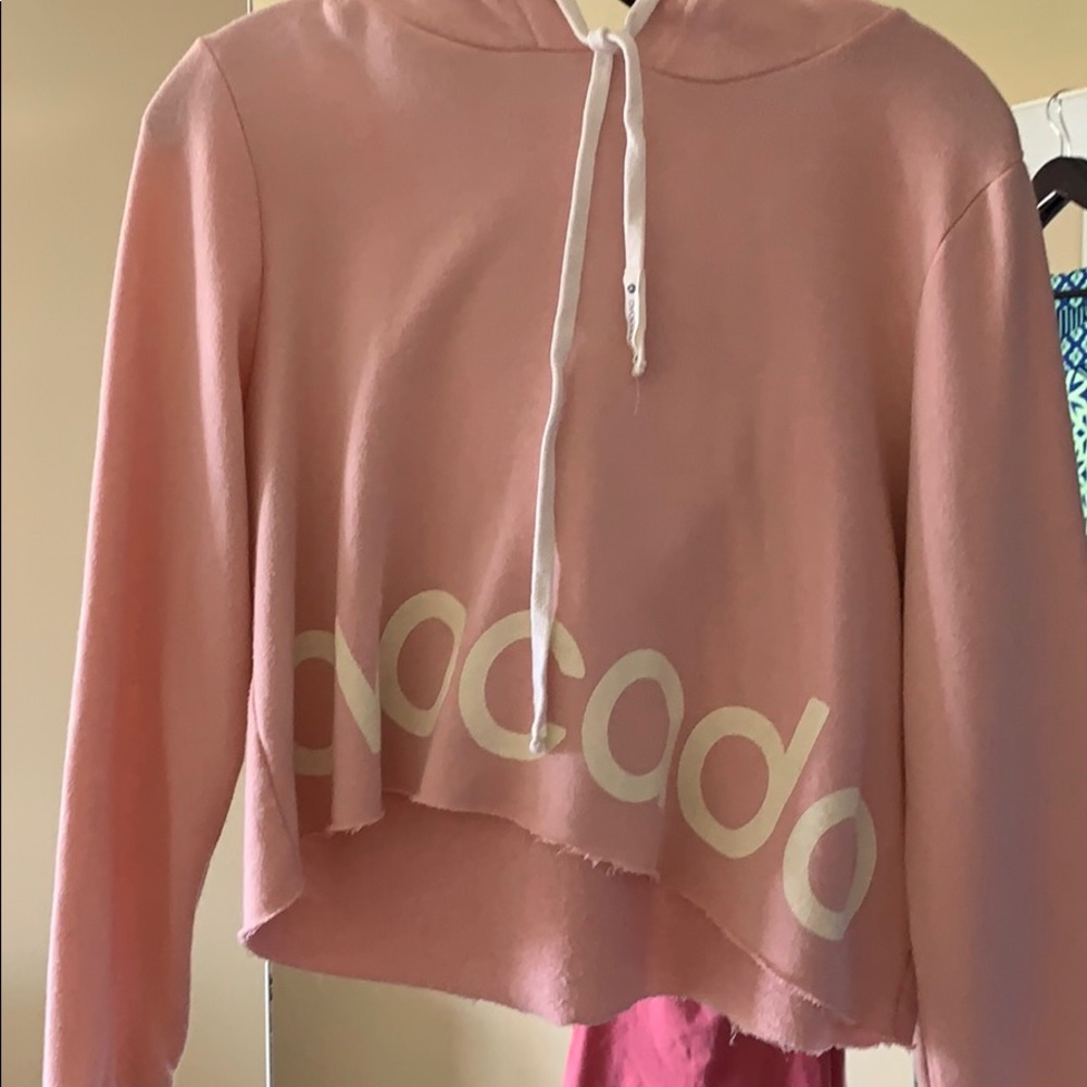 Avocado Pink Cropped Sweatshirt